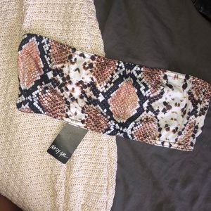 Nasty Gal Snakeskin Bandeau Top